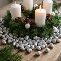 Dekorativní žaludy stříbrné, adventní dekorace, přírodní podzimní plody, venkovský dům Ø1,5 – 2,5 cm D1,5 – 3 cm 300 g | Floristik24.cz
