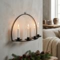 Nástěnný svícen Černý kovový tyčový svícen 35×24cm | Floristik24.cz