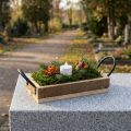 Dřevěný podnos s uchy ozdobný podnos přírodní černý 25×12,5×5cm | Floristik24.cz