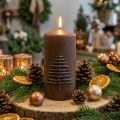 Vánoční svíčka, tmavě hnědá, 150/70 mm, adventní dekorace, světlo svíček | Floristik24.cz