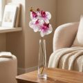 Orchidej umělá Phalaenopsis 4 květy bílá růžová 72cm | Floristik24.cz