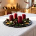 Talíř z přírodní břidlice kulatý kamenný podnos černý Ø25cm 2 ks | Floristik24.cz