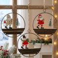 Vánoční přívěsek Santa Claus sněhulák Ø12cm 3ks | Floristik24.cz
