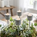 Zásuvný svícen Shabby Chic šedý Ø3cm V8,5cm 8 ks | Floristik24.cz