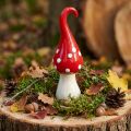 Deco Muchomůrka Keramická Deco Houba Červená Bílá Ø6,5cm V21cm | Floristik24.cz