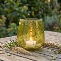 Lucerna skleněná dekorace vintage žlutá zelená Ø12cm V12,5cm | Floristik24.cz