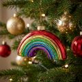 Skleněný duhový ornament - slavnostní vánoční ozdoba na stromeček s lesklými barvami | Floristik24.cz