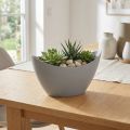 Dekorační miska plastová šedá 20cm x 9cm H11,5cm 1 kus | Floristik24.cz