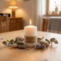 PURE Nature Safe Candle sloupová svíčka stearin, řepkový vosk 90/60mm bílá 1 ks | Floristik24.cz