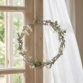 Dekorace na okno, věnec na dveře, květinový věnec ve stylu shabby chic, kov, bílý, Ø16,5 cm | Floristik24.cz
