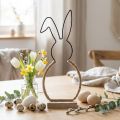 Dekorace na stůl velikonoční zajíček Velikonoční drátěná dekorace boho zajíček 32cm | Floristik24.cz