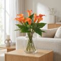 Calla Lily Meruňka Calla umělé květiny Orange Exotic 44cm | Floristik24.cz