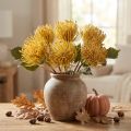 Umělý jehelníček Protea Leucospermum žlutý 30cm 6 ks | Floristik24.cz