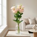 Umělé květiny Eustoma Lisianthus růžová krémová 52cm 5 ks | Floristik24.cz