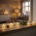 LED světelný řetěz hvězdy micro LED časovač uvnitř bílý 1,90m | Floristik24.cz