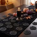 Halloweenské dýňové dekorace scatter, 4 cm, černé, třpytivé, 72 dílků | Floristik24.cz