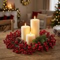 Berry Wreath Red Umělé rostliny Červené Vánoce Ø35cm | Floristik24.cz