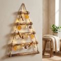 Nástěnná dekorace vánoční stromeček dřevěná boho dekorace flambovaná 50×65cm | Floristik24.cz