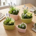 Keramická ozdobná srdíčka pastelově zelená růžová 11×10×6cm 4 ks | Floristik24.cz