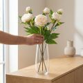 Dlouhé umělé pivoňky umělé květiny krém 70cm 3 ks | Floristik24.cz
