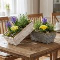 Sada košů na třísky bílá, šedá, hnědá 8 kusů 20cm x 11cm | Floristik24.cz