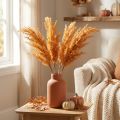 Umělá pampasová tráva oranžové sušené trávy 35 cm 4 ks | Floristik24.cz