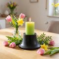 Keramický svícen černý svícen Ø12,5cm V7cm | Floristik24.cz