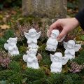 Dekorativní anděl se srdíčkovým hrobem dekorace bílý polyresin V5cm 6ks | Floristik24.cz