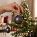 Mini vánoční koule antracitové skleněné koule Ø3cm 22 ks | Floristik24.cz
