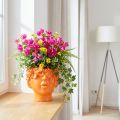 Plant Head Planter Bust Plant Pot Oranžový 13,5×13×14cm | Floristik24.cz