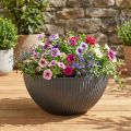 Plastová miska do květináče antracitová Ø40cm V18,5cm | Floristik24.cz