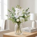 Bílá umělá orchidej Phalaenopsis Real Touch 32cm | Floristik24.cz