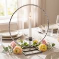 Dekorační prsten kovový svícen stříbrný shabby chic Ø32cm | Floristik24.cz