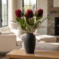 Umělé květiny, Banksia, Proteaceae vínově červené L58cm H6cm 3ks | Floristik24.cz