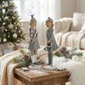 Deco figurky zimní dětské figurky dívky H19cm 2ks | Floristik24.cz