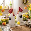 Keramické kuře Red White Kohout Stolní dekorace 7×6×15cm 2 ks | Floristik24.cz