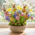 Velikonoční špunt králíci s vajíčkem 12cm L29cm 15 ks | Floristik24.cz