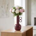 Moderní, umělecká váza s dlouhým hrdlem a kulatými úchyty pro stylové interiéry, 24 cm | Floristik24.cz