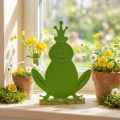 Frog King Felt Wood Green 20cm x 27,5cm Letní dekorace | Floristik24.cz
