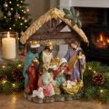 Vánoční betlém s figurkami Vánoční betlém 15,5×7×20cm | Floristik24.cz