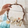 Námořní ozdobný prsten s mořskými šneky a mušlemi - přírodní bílá, Ø 25 cm - ideální pro dekorace inspirované pobřežím | Floristik24.cz