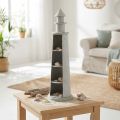 Lighthouse Shabby Chic krémová letní dekorace Námořní Ø14,5cm H51cm | Floristik24.cz