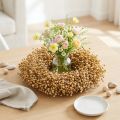 Boho dekorativní věnec, dekorativní věnec z lnu, přírodní věnec, suchý, Ø28cm | Floristik24.cz