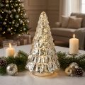 Mini vánoční stromeček s LED světly, stříbrný a zlatý, 28 cm | Floristik24.cz