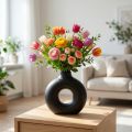 Váza Modern Ceramic Black Modern Oval 21×7×20cm | Floristik24.cz