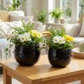 Květináč Keramický květináč Egg Black Rostlin Black Ø12cm 2ks | Floristik24.cz