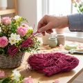 Dekorativní rafie na výrobu přírodní rafie sléz rafie 300g | Floristik24.cz