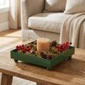 Dekorativní tác čtvercový kovový tác zelený 15×15cm 2ks | Floristik24.cz