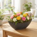 Rostlinná miska s drážkami, lodička, antracitová, 24 cm | Floristik24.cz