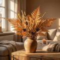 Dekorace z konzervované kapradiny oranžové 45 cm, 10 kusů, domácí dekorace, DIY | Floristik24.cz